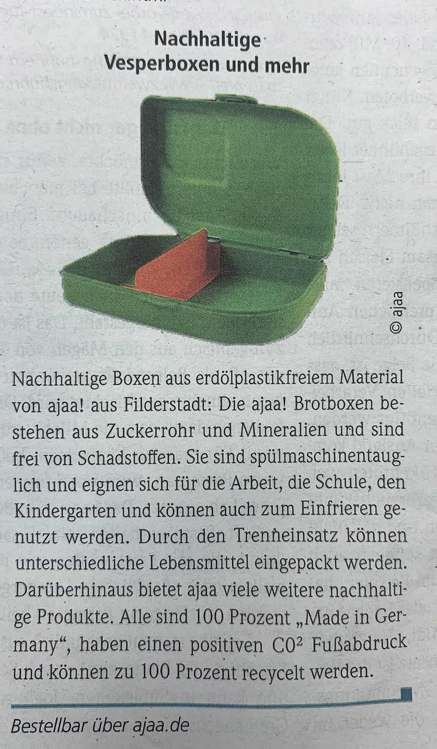 ajaa! Brotdose in der Presse