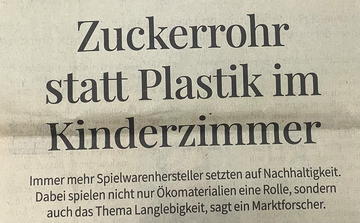 Zuckerrohr statt Plastik im Kinderzimmer (Stuttgarter Zeitung 25.01.2020)